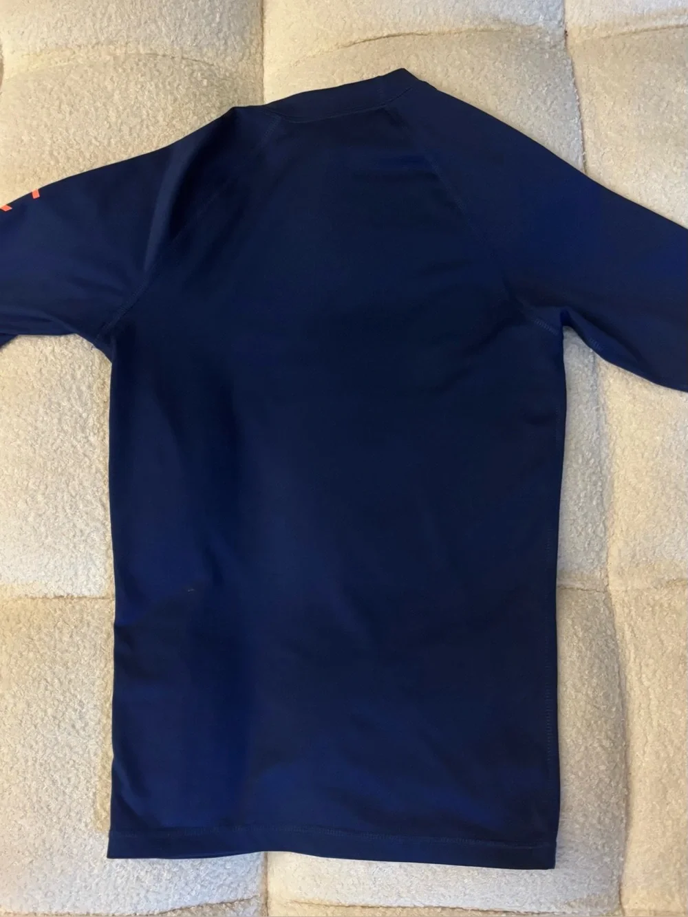 Roxy Girls Rash Guard Swim Shirt Navy Coral Pink Long Sleeve Youth XL 14